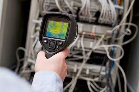 thermal imaging inspection of server computer equipmentの写真素材