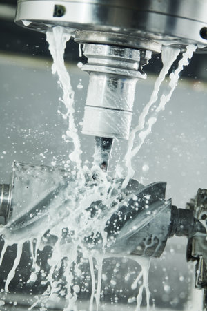 CNC milling machine work. metal worm gear processing