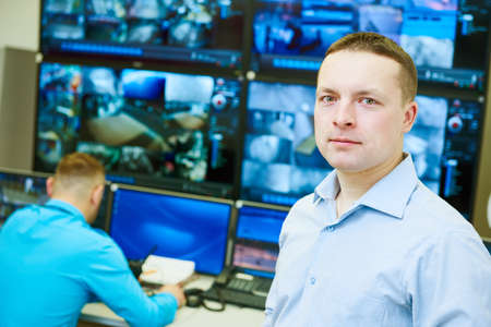 Surveillance security system. Video monitoring woker