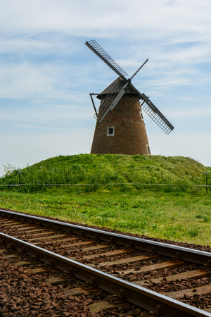 The windmill was built around 1850 and stayed in operation till 1945. Now it operates as a Bird watch station.の写真素材