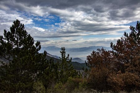the Republic of turkey, mountain, fogの写真素材