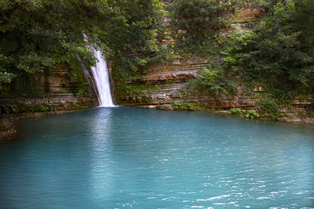 Erfelek waterfall in Sinop and green landscapeの写真素材