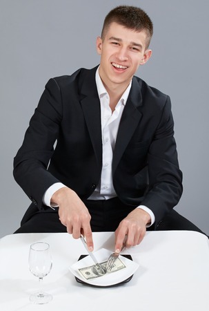 businessman victory people winning moneyの写真素材