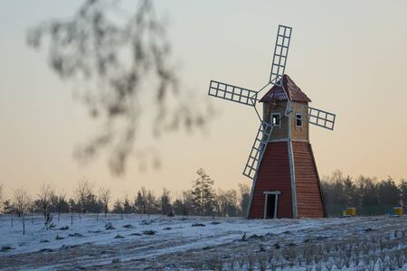 Old mill in museum for tourists