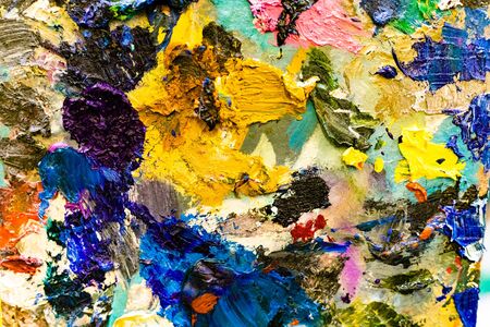 creativity paints on the paletteの写真素材