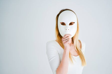 girl the theater mask communication securityの写真素材