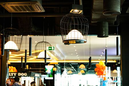 the restaurant interior and lightingの写真素材