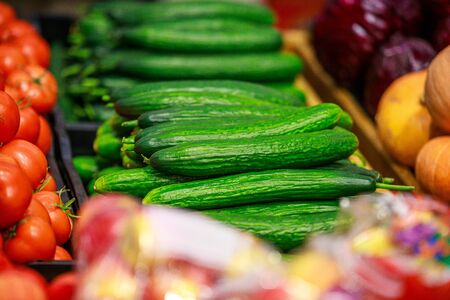 vegetables tomatoes in the storeの写真素材