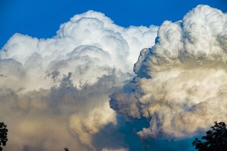 Abstract shapes cumulus clouds skyの写真素材