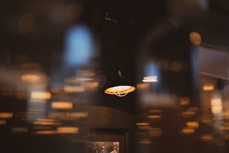 decorative bokeh and glass bulb in the darkの写真素材