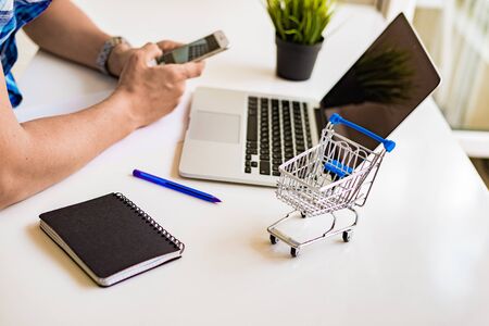 Workplace at home computer and remote workの写真素材