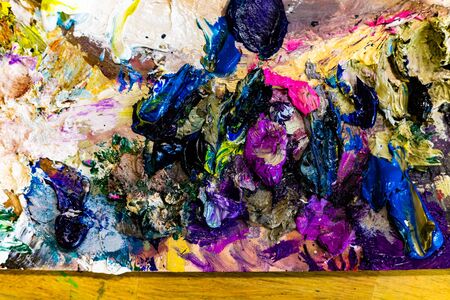 creativity paints on the paletteの写真素材