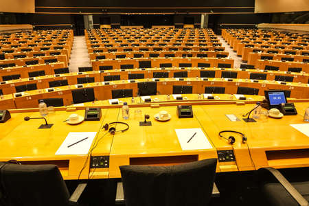 Conference room of the European Parliament, Brussels, Belgium - 02 Mar 2011のeditorial素材
