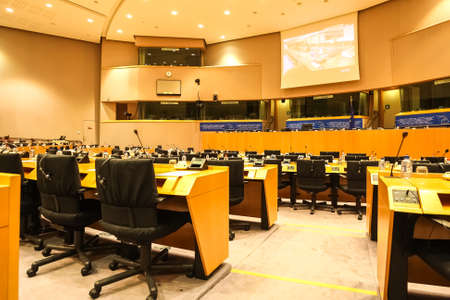 Conference room of the European Parliament, Brussels, Belgium - 02 Mar 2011のeditorial素材