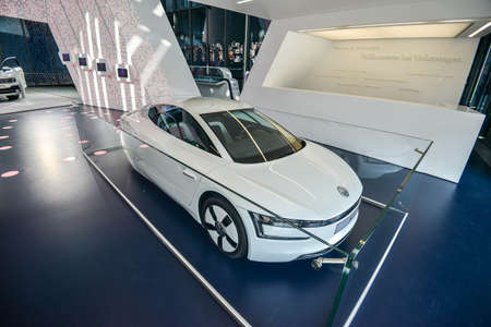 Wolfsburg with the Autostadt Museum. WOLFSBURG, GERMANY. May 19, 2016のeditorial素材