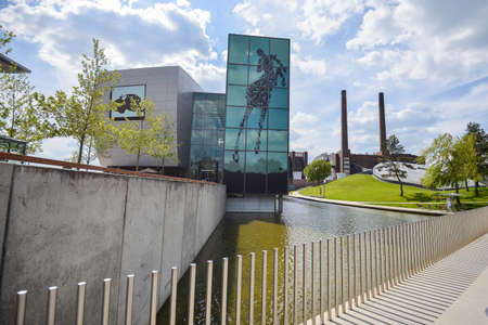 The Volkswagen/VW car construction Factory with the pipes of the Volkswagen plant in the Autostadt...