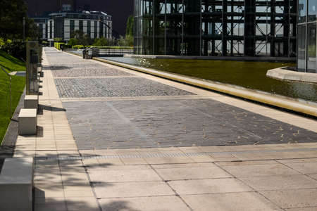 Wolfsburg with the Autostadt Museum. WOLFSBURG, GERMANY. May 19, 2016のeditorial素材