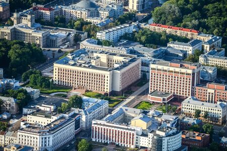 Minsk city panorama with balloonの写真素材