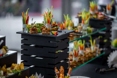 Catering service for guests. Luxury food.