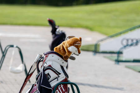 The Golf clubs with bagのeditorial素材