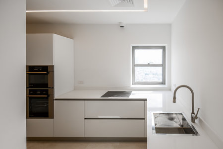 Israel. Tel Aviv. APRIL 15, 2015. Expensive housing. District of millionaires. Israel. Tel Aviv. APRIL 15, 2015. Expensive housing. District of millionaires. Oven in the kitchenのeditorial素材