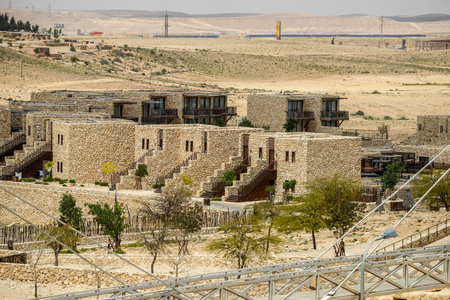 Israel. April 16, 2015. Desert view. Nomads and the road. Tourist view of the panorama and beauty of the desert.のeditorial素材