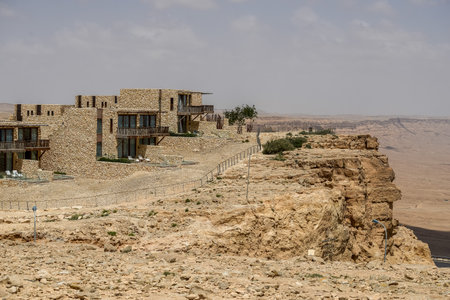 Israel. April 16, 2015. Desert view. Nomads and the road. Tourist view of the panorama and beauty of the desert.のeditorial素材