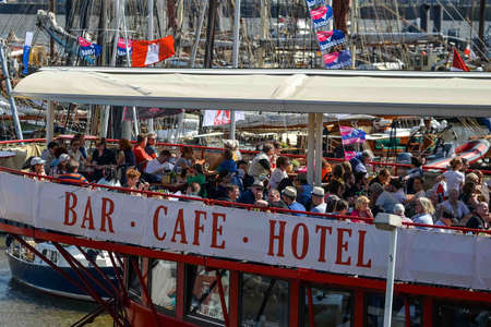 Hamburg. Germany. - May 06, 2016: Hamburg. Germany. City holiday. City festivities. Tourists and types of attractions.のeditorial素材