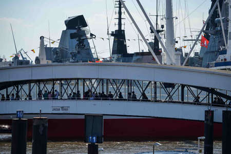 Hamburg. Germany. - May 06, 2016: Hamburg. Germany. City holiday. City festivities. Tourists and...