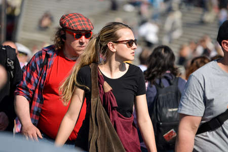 Hamburg. Germany. - May 06, 2016: Hamburg. Germany. City holiday. City festivities. Tourists and...