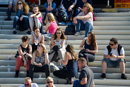 Hamburg. Germany. - May 06, 2016: Hamburg. Germany. City holiday. City festivities. Tourists and types of attractions.のeditorial素材