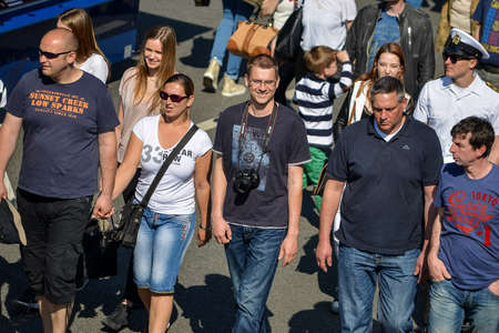 Hamburg. Germany. - May 06, 2016: Hamburg. Germany. City holiday. City festivities. Tourists and...