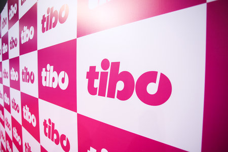 Minsk. Belarus: 03.06.2021 - Logo of the Tibo exhibition in Minsk, Belarus. 27th international specialized forum on telecommunications, information and banking technologiesのeditorial素材