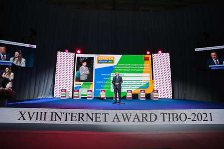 Minsk. Belarus - 03.06.2021: Opening of the international Olympiad Scratch 2021 at the Thibault exhibition in Minsk.のeditorial素材