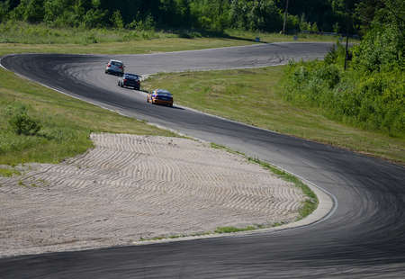 Kaunas. Lithuania - 07.06.2015 - Cars on the track for racing. Car speed competition.のeditorial素材
