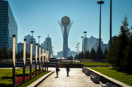 Nur-Sultan.Kazakhstan: 03.09.2013 - View of the structure of Baiterek in Nur-Sultan. Kazakhstan.のeditorial素材