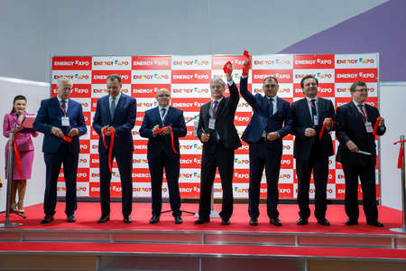Minsk. Belarus: 12.10.2021 - Official opening ceremony of the Energy Expo exhibition in Minsk.のeditorial素材