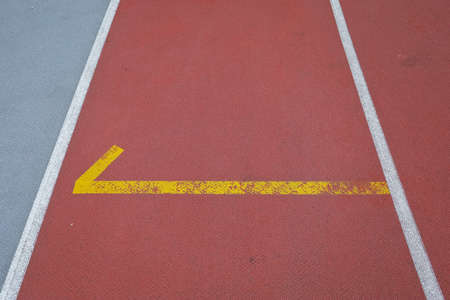 Blank running tracks white in stadium for competition or ordering concept. High quality photo