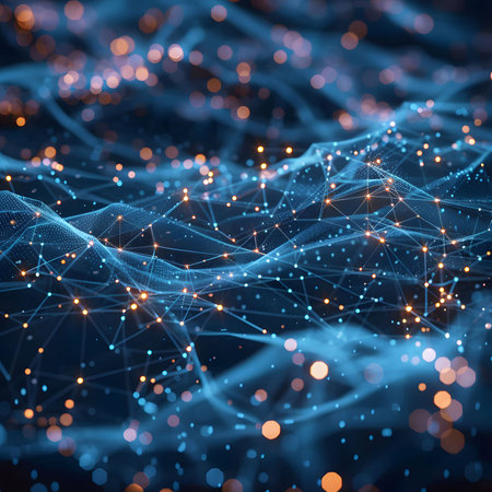 Abstract technology background. Big data visualization. Network connection structure. 3D renderingの素材