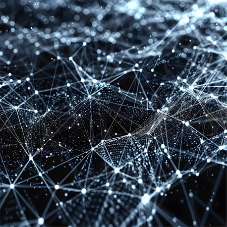 3D rendering of abstract digital background. Network connection structure. Big data visualization.の素材