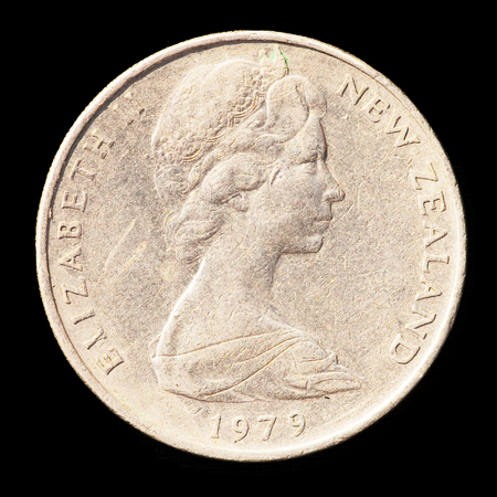 Small coin from New Zealandの写真素材