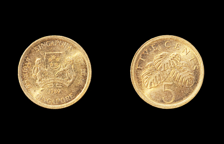 Small coin from Singaporeの写真素材