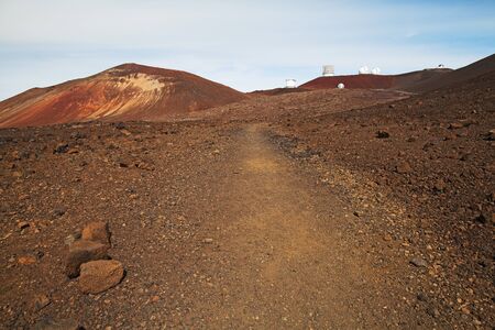 Observatory on the top of Mauna Kea volcanoの写真素材