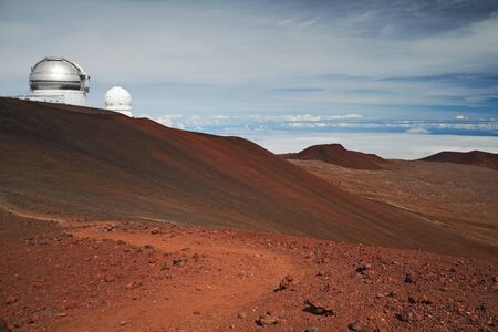 Observatory on the top of Mauna Kea volcanoの写真素材
