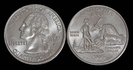 Quarter dollar from Californiaの写真素材