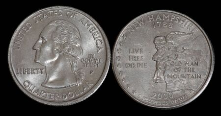 Quarter dollar from New Hampshireの写真素材