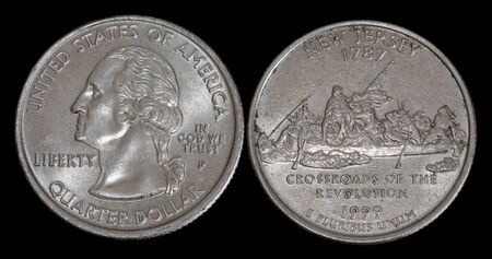 Quarter dollar from New Jerseyの写真素材