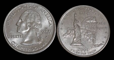 Quarter dollar from New Yorkの写真素材