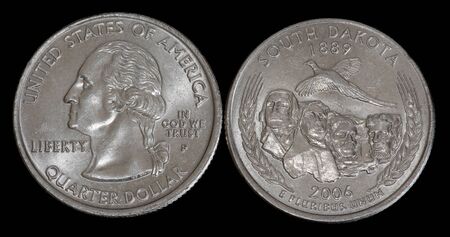 Quarter dollar from South Dakotaの写真素材
