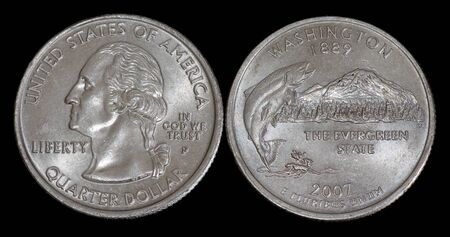 Quarter dollar from Washingtonの写真素材